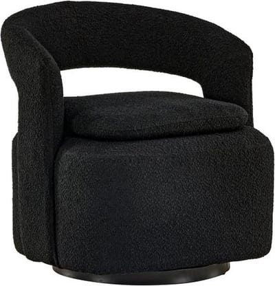 Svea - Teno draaibare fauteuil - boucle - zwart