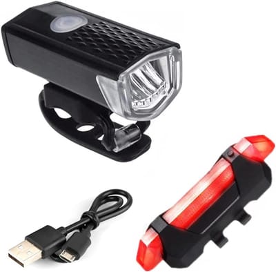 Fietslamp – Fietsverlichtingsset – USB-oplaadbare LED-koplamp en achterlicht – Voor racefiets – mountainbike en stadsfiets
