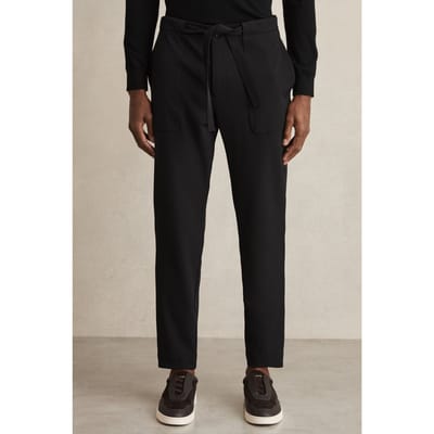 Reiss Relaxed Belted Technical Trouser Black Size: W30 | Cargo Pants Outlet | Heren | Zwart