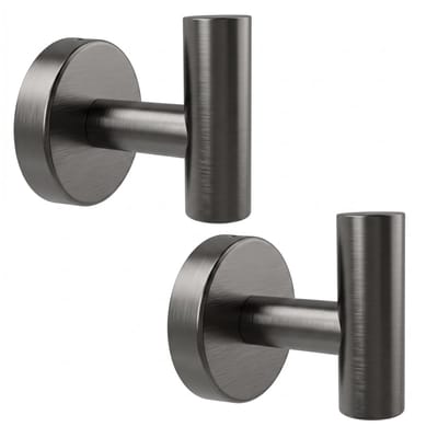 EAVY - Handdoekhaak set van 2 - Boren - Schroef - Gun Metal