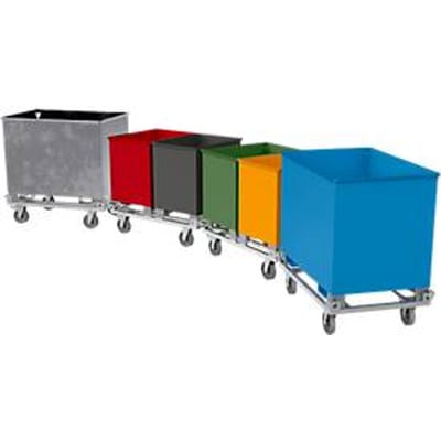 Container voor trajecttreinen type C 80, voor vaste stoffen, 3 hoog stapelbaar, capaciteit 0,8 m³, tot 1000 kg, gegalvaniseerd