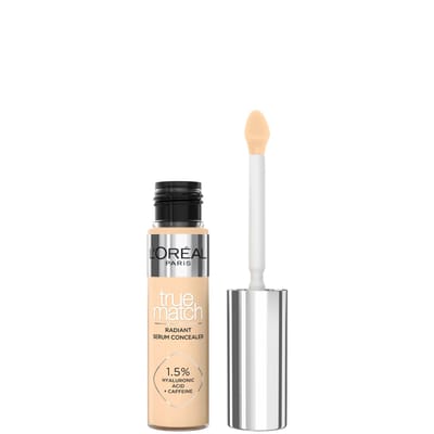 L'Oréal Paris True Match Radiant Serum Concealer - Geschikt voor de gevoelige huid - Verrijkt met 1,5% hyaluronzuur en cafeïne voor hydratatie en verfrissing - Medium dekking - Stralende finish - Verzorgt als een oogserum - 5.5D - 11 ml