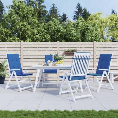 vidaXL - Tuinstoelkussens - 4 - st - hoge - rug - 120x50x3 - cm - stof - koningsblauw