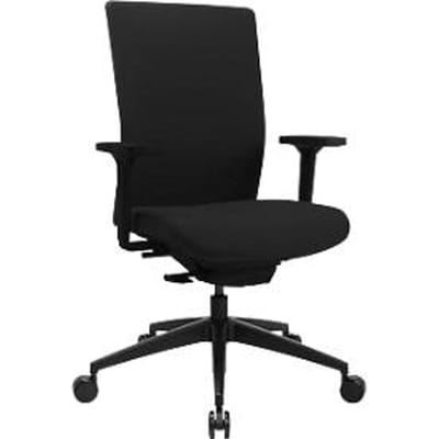 Topstar bureaustoel Sitness AirWork G, sandwichbekleding, 3D vlakke zitting, synchroonmechanisme, in hoogte verstelbare lendensteun, AGR-gecertificeerd, zwart