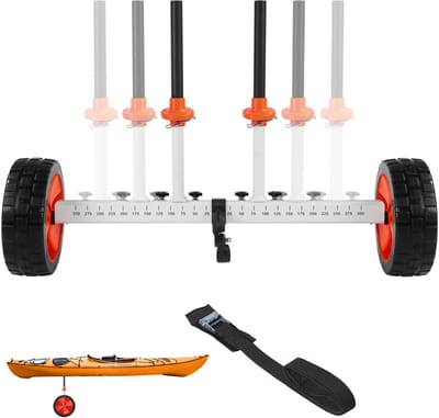 Kajakkar met Een Capaciteit van 104 Kg, Kanokar met 25,4 cm Massieve Pu-Wielen En Standaard, Snelle Montage En Demontage, Ideaal voor Kajaks, Kano's En Paddleboards