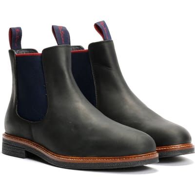 Ben Sherman Walker Chelsea Leren Zwarte Herenlaarzen