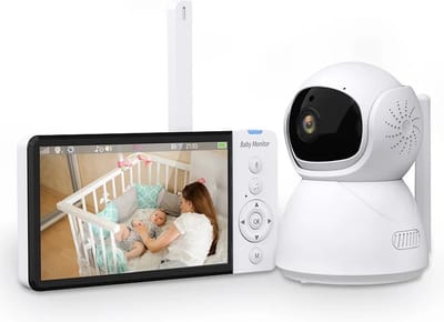 Eszenzics™ Babyfoon - Draadloos - 5inch LED scherm - HD 1080p - 2 weg communicatie - Infrarood nachtfunctie - Muziek - Uitbreidbaar met extra camera - Tot 200m'