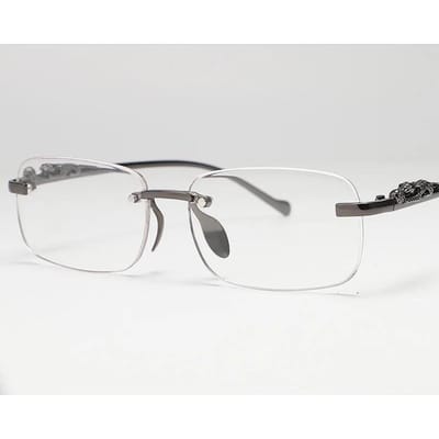 Rechthoekige Randloze Zonnebril Brillen Dames Heren Geslepen Rand Gouden Luipaard Klein Brilmontuur Montuur Zon Zonnebril Designer Stijl Stijl Vintage