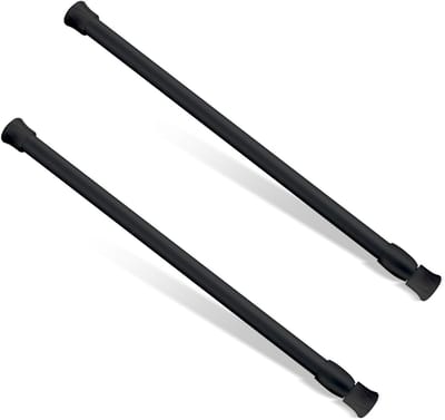 Dailygoods- Spanstang Uitschuifbaar - 2x Raambeveiligingsstangen - Verstelbare Gordijnroede - Staal/Rubber - Zwart - Verbeterde Veiligheid - Raambeveiliger