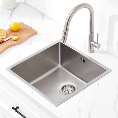 Auralum max Spoelbak 44x44CM - Spoelbak Keuken RVS - Spoelbakken Keuken - Wasbak Keuken