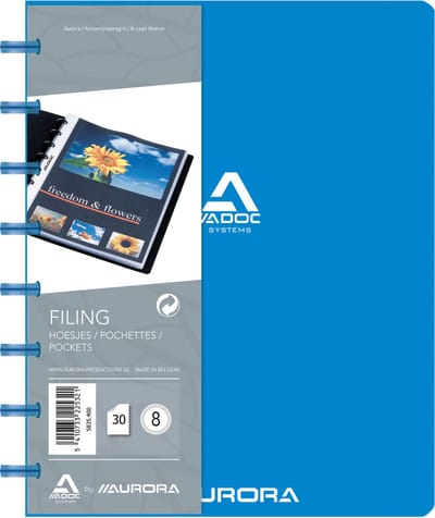 Adoc Showmap Bind-Ex Standaard A5 30 hoezen Blauw pak van 10