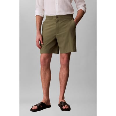 Calvin Klein Straight Seersucker Shorts Deep Lichen Green Taglia: W30 | Pantaloncini Outlet | Uomo | Verde