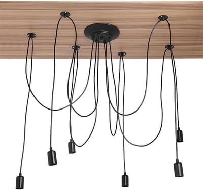 Industriële Kroonluchter Vintage Retro Spider Hanglamp - Verstelbare Hoogte - 2m Kabellengte - Slaapkamer Woonkamer Eetkamer Hotelbar - E27