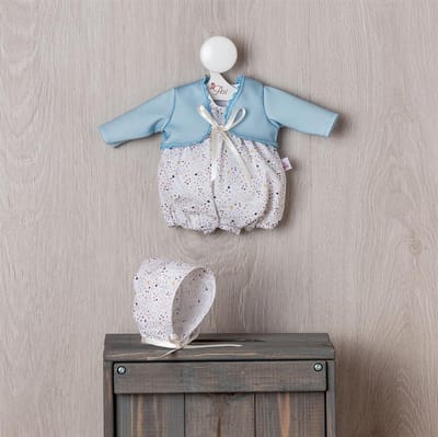 Asi poppenkleding bodysuit en mutsje Estrella multicolor polyester.