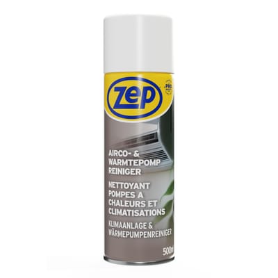 ZEP Airco- & Warmtepomp Reiniger 500 ml – Reinigend Schuim voor Airconditioning en Warmtepompen – Verwijdert Pluis, Roet en Vuil – Geen Naspoelen Nodig – Frisse Geur