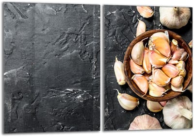 TMK ArtDeko - Beschermplaat Glas - 40x52 cm - Czosnek - Stevig en Veilig