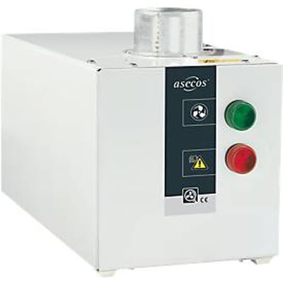 Ontluchting voor hoge kasten van asecos, met monitoring luchtafvoer, B 200 x D 400 x H 200 mm
