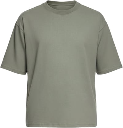 OMBRE T-shirt - Loose Fit - Katoen - Korte Mouw Kaki XL