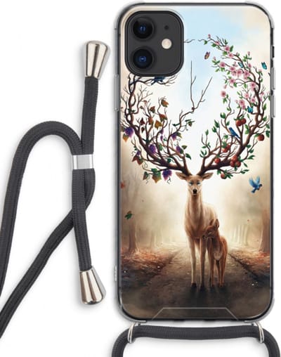 Case Company® - Hoesje met koord geschikt voor iPhone 11 hoesje met Koord - Seasons Change - Telefoonhoesje met Zwart Koord - Bescherming aan alle Kanten en Over de Schermrand