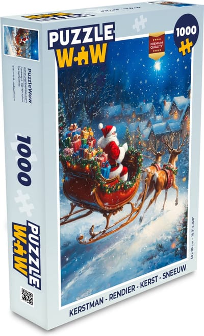 Puzzel Kerstman - Rendier - Kerst - Sneeuw - Legpuzzel - Puzzel 1000 stukjes volwassenen - Kerst - Cadeau - Kerstcadeau voor mannen, vrouwen en kinderen