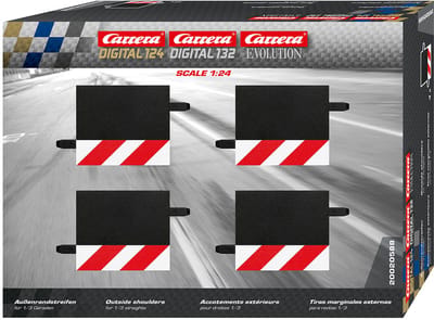 Carrera Racebaanonderdeel - DIGITAL 124/132/Evolution - Uitbreidingsset Kerbstenen voor 1/3 Rechte Baanstukken - 4 Onderdelen onderdeel