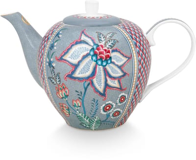 Pip Studio - Flower Festival - Theepot - Lichtblauw - Porselein - 1,6l