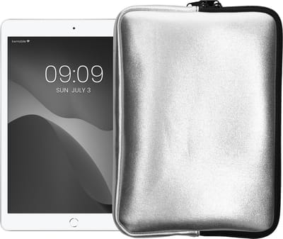 kwmobile universele tablet hoes - Stevige stijlvolle hoes voor tablets - Neopreen tablet sleeve - Compatibel met 9,7"-11" Tablet - zilver