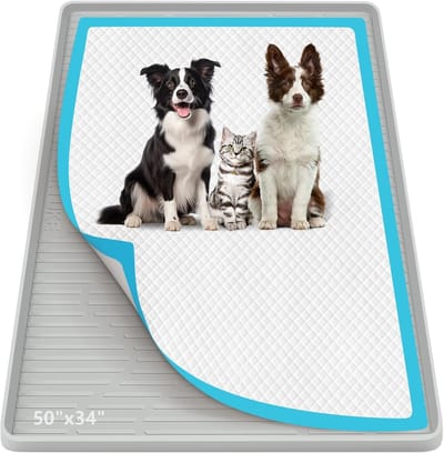 Urineopvangmat voor honden, 127 x 86 cm, lekvrije trainingsmat met hoge rand, ideaal voor zindelijkheidstraining en vloerbescherming