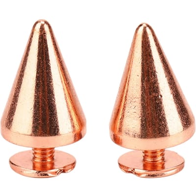100 Sets Punk Kegel Spikes Studs Elektroplating Roségoud Punk Kegel Spiked Schroefklinknagels DIY Punk 9.5x15mm