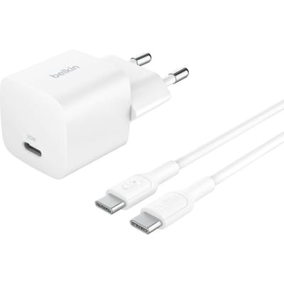 Belkin BoostCharge power adapter - PPS technology - 24 pin USB-C - 25 Watt - with USB-C cable (1m)