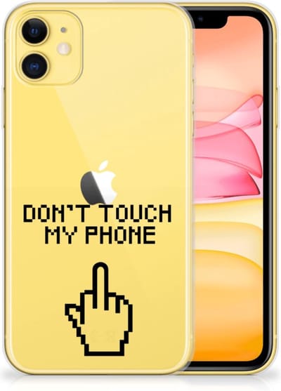 Apple iPhone 11 Silicone-hoesje Finger Don't Touch My Phone