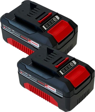 Einhell 2x Power X-Change oplaadbare accu 18 V 4,0 Ah Li-Ion ( 2x 4511396 ) met laadniveau-indicator