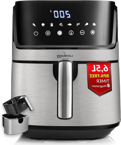 Airfryer - Heteluchtfriteuse - Gezond Koken - Grote capaciteit - 6.5 liter - Zilver