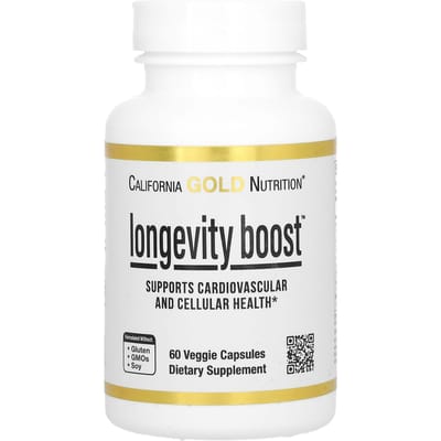 California Gold Nutrition, Longevity Boost, 60 Veggie Capsules