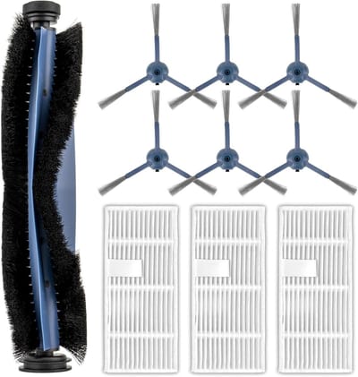 (10 Stuks) C20 Omni vervangende onderdelen Geschikt voor EUFY C20 Omni Robot -vacuüm, 1 rolborstel, 6 zijborstels, 3 HEPA -filters, C20 Omni vacuümafhankelijkheid Accessoires Kit