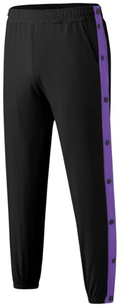 longziming -Heren Tear Away Sportbroek met Drukknopen – Basketbal Trainingsbroek – Hoge Zijsplit – Losse Pasvorm – Jogging & Workout