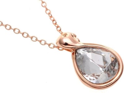 Behave - Korte ketting met druppelvorm hanger - Roségoudkleur - 40 cm + verlengketting