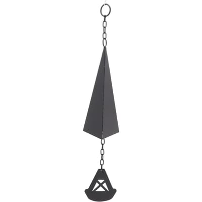 Driehoekige Windgong Binnenplaats Bel Hanger Huisdecoratie IJzer Zwart met Ophangring voor black