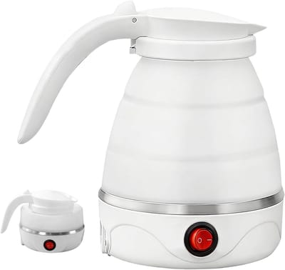 Opvouwbare Waterkoker - Wit - 0,6 Liter - Siliconen Mini Waterkoker - Voor Reizen en Kamperen