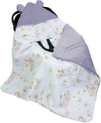 Flumi - baby wikkeldeken - voor autostoel en reiswieg - warm en comfortabel - roze met zwanen