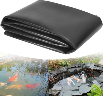Zwarte HDPE Vijverfolie, Stevige 0,5 mm Dikke Folie, 3 x 4 m Waterdichte Membrane voor Tuinvijvers, Watertuinen en Fonteinen