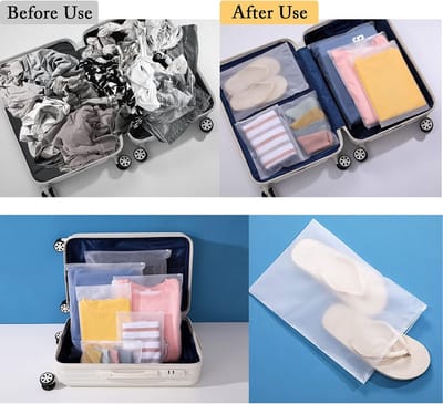 Thijox - 25 Stuks Reiszakken met Ritssluiting - Waterdichte & Geurdichte Kledingtassen in 5 Maten voor Kleding, Ondergoed, Handdoeken, Schoenen, Cosme