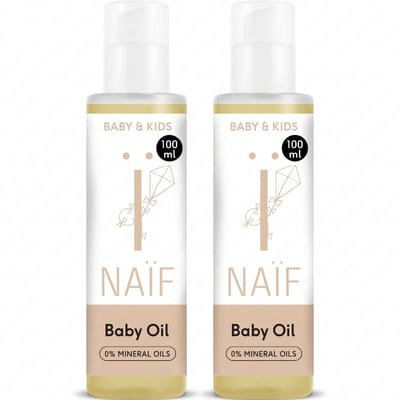 Naïf - Babyolie - Voordeelset - Baby & Kids - Huidverzorging - Met Natuurlijke Ingrediënten - Vegan - 2x100ml