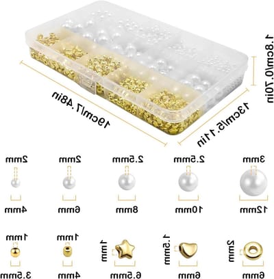 720 Stuks Witte Kralen en 5 Gouden Spacer Kralen voor DIY Sieraden, Armbanden, Kettingen en Oorbellen maken