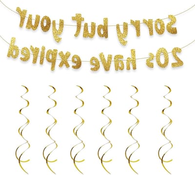 1 stuk letterbanner en 6 stuks hangende decoraties, verjaardagsdecoraties, creatieve decoraties, modieuze en prachtige decoraties, glanzende decoraties, feestdecoratie-accessoires