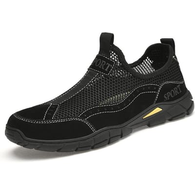 Zomer Heren Casual Sneaker plus Maat Echt Leer Mesh Schoenen Hol Ademend Outdoor Casual Schoenen 46