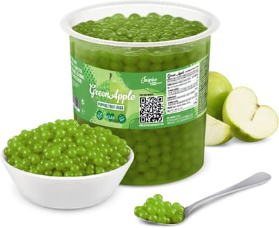 Inspire Food Company - Bubble tea - Bubble Tea Parels - Popping Boba Pearls - Popping Fruitparels - Appel smaak - 3.2 KG