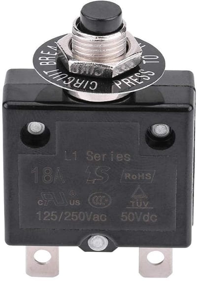 Allecto - Manual reset current switch - Overloadbeveiliging - Robuust ontwerp - Compacte schakelaar - Automobielen en industrie - 1-polig - 18A