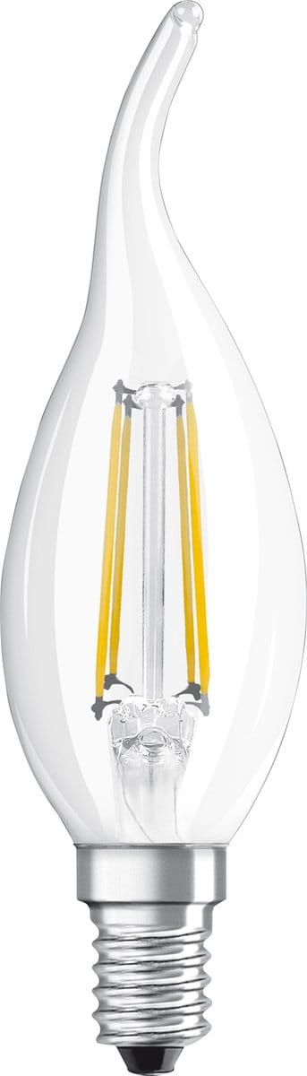 Osram LED Superstar E14 Gebogen-tip candle Filament Helder 3.4W 470lm - 927 Zeer Warm Wit | Beste Kleurweergave - Dimbaar - Vervangt 40W