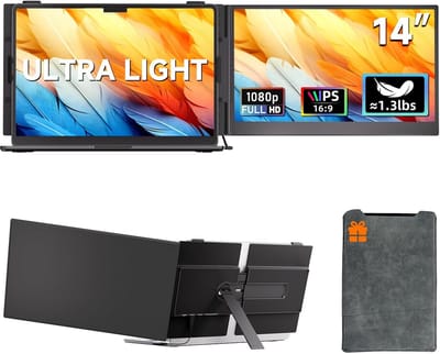 Laptop Scherm Extender - Draagbare Monitor - Productiviteit Verhogen - Ultra-licht 0.6kg - 14 Inch FHD - Zwart